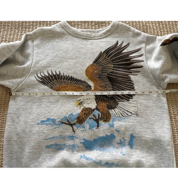 Vintage Cal Pacific Designs Eagle Nature Patriotic Sweatshirt S/M - Picture 5 of 6